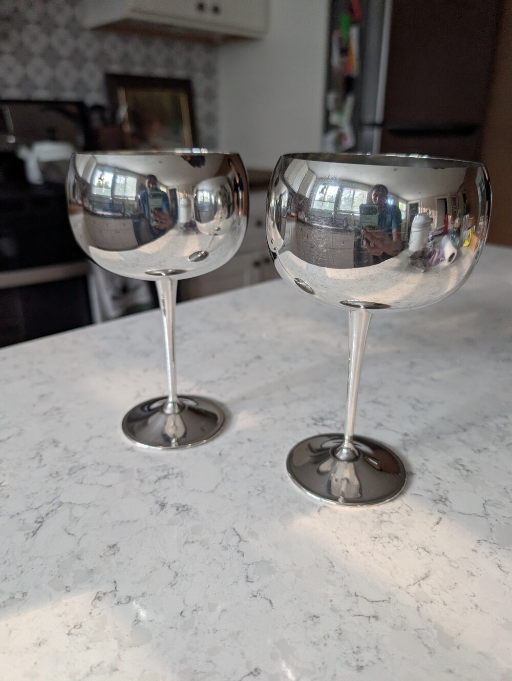 Vintage De Uberti Silver-Plated Wine Goblets